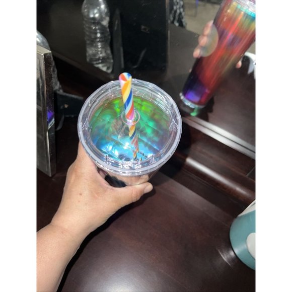 Starbucks Rainbow Kaleidoscope Acrylic Tumbler Cold Cup 24oz Venti - Picture 4 of 6